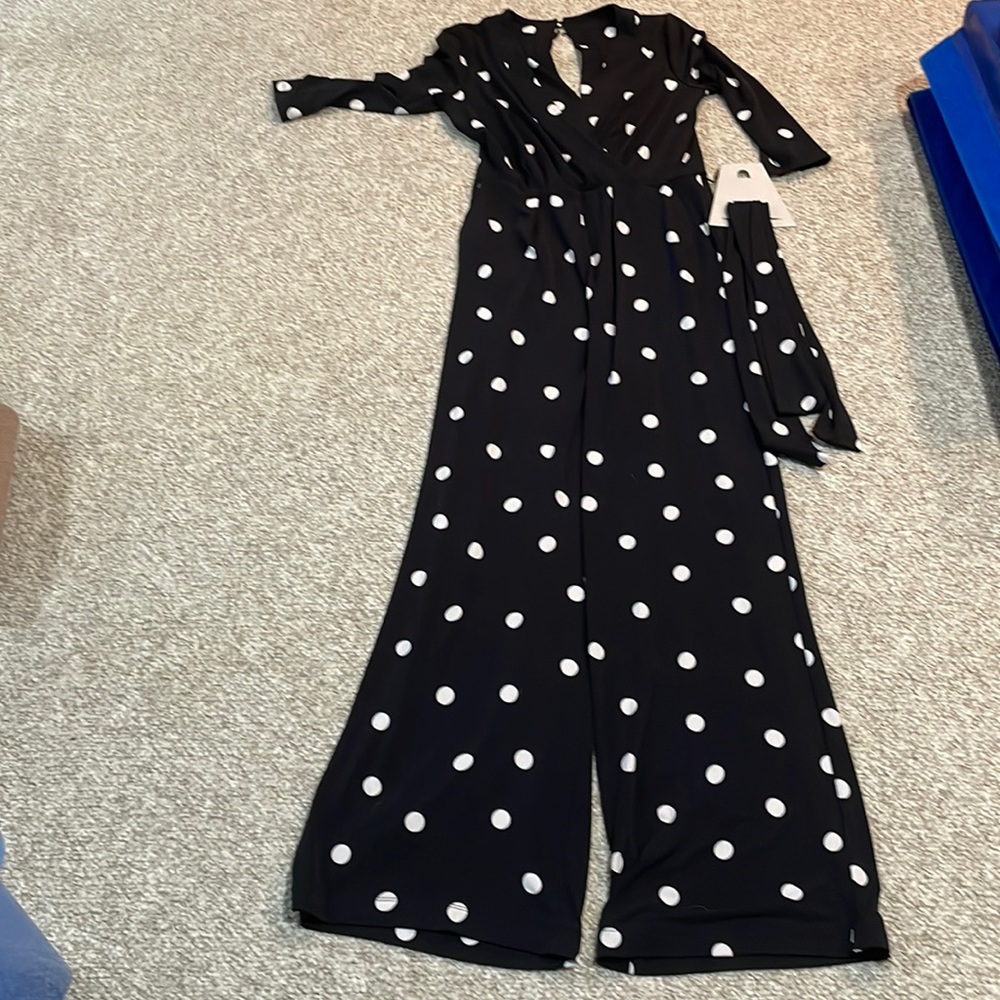 Hobbs London black with white polka dot jumpsuit